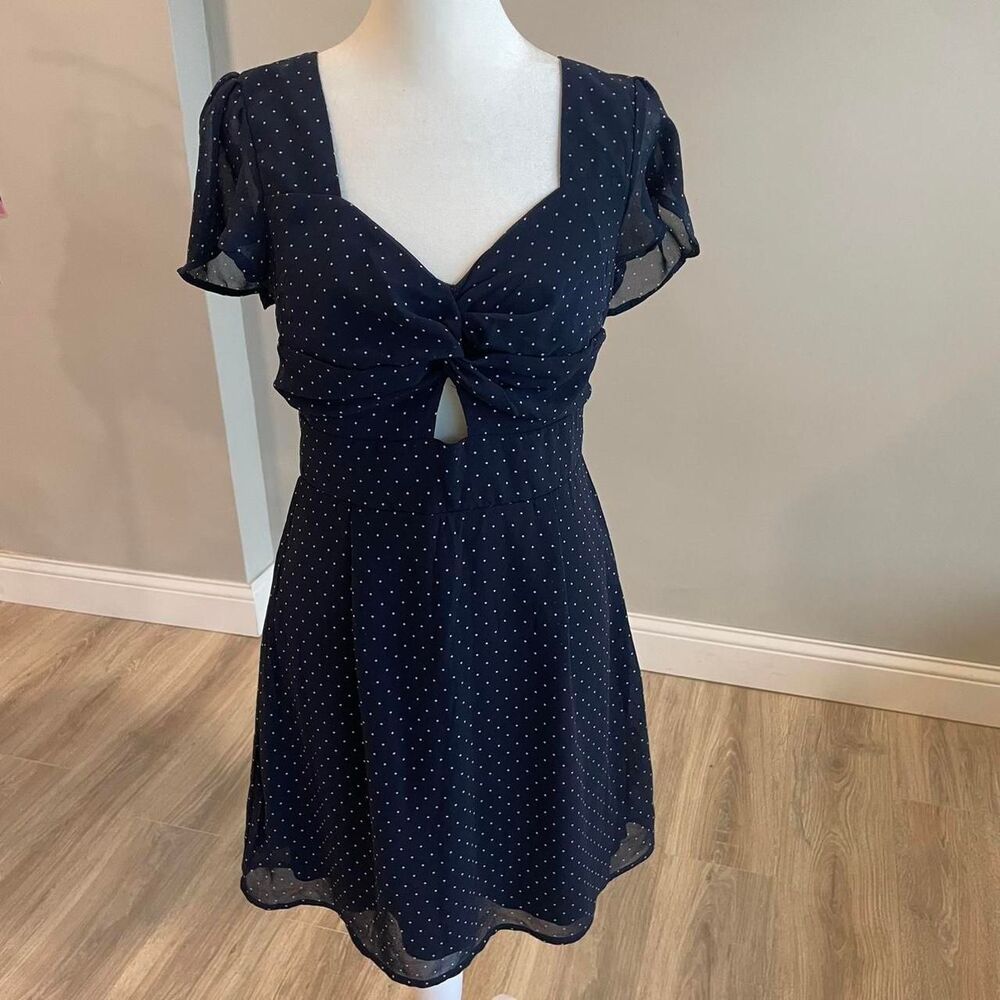 Elegant Black Polka Dot Mini Dress